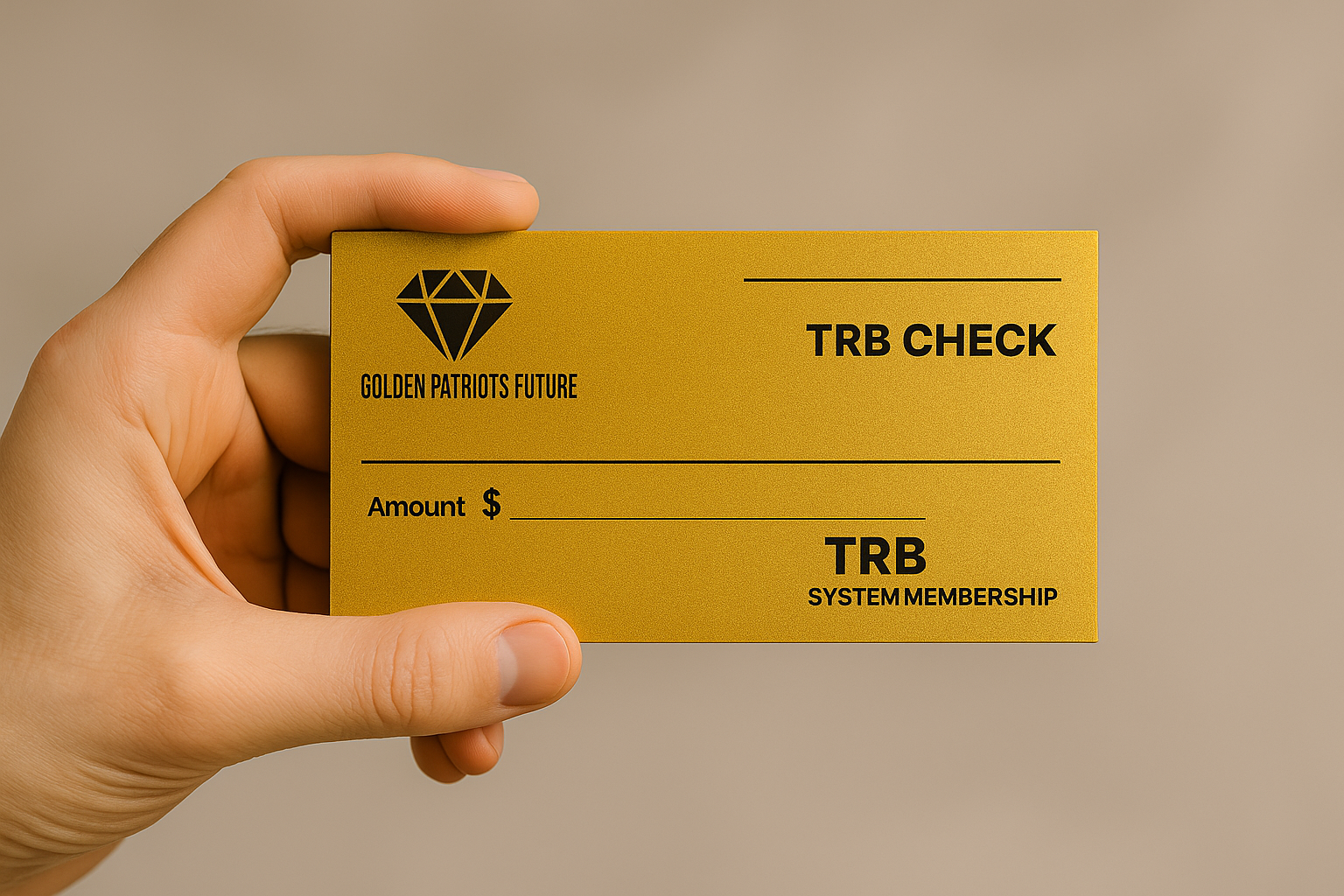 Hand holding gold card