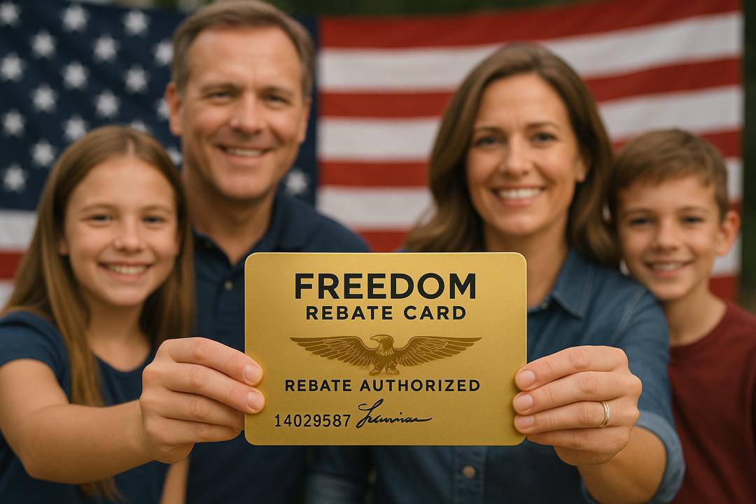 Family with rebate card
